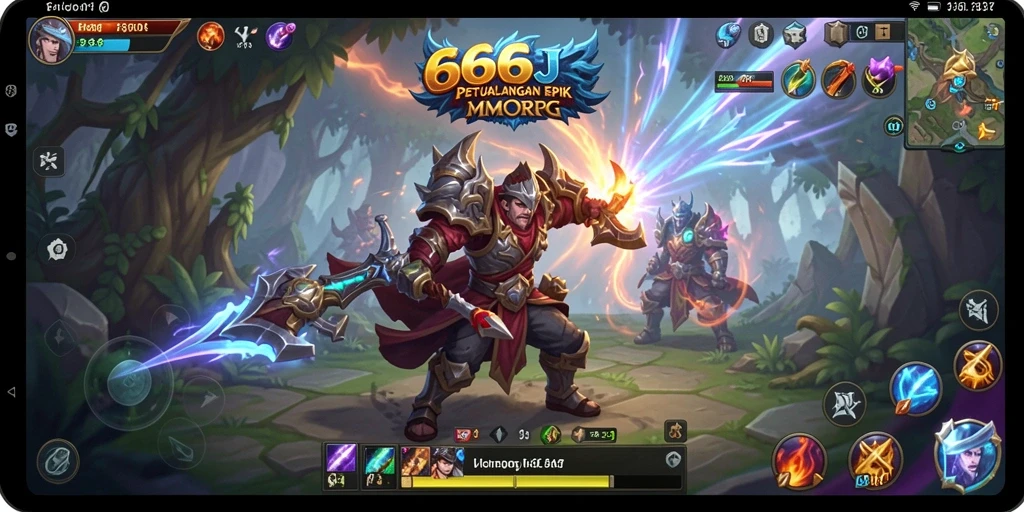 Screenshot gameplay 666J menampilkan aksi epik dalam pertarungan MMORPG.