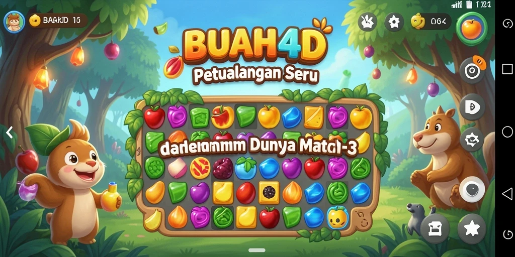 Tampilan gameplay menarik BUAH4D dengan kombinasi buah-buahan warna-warni.