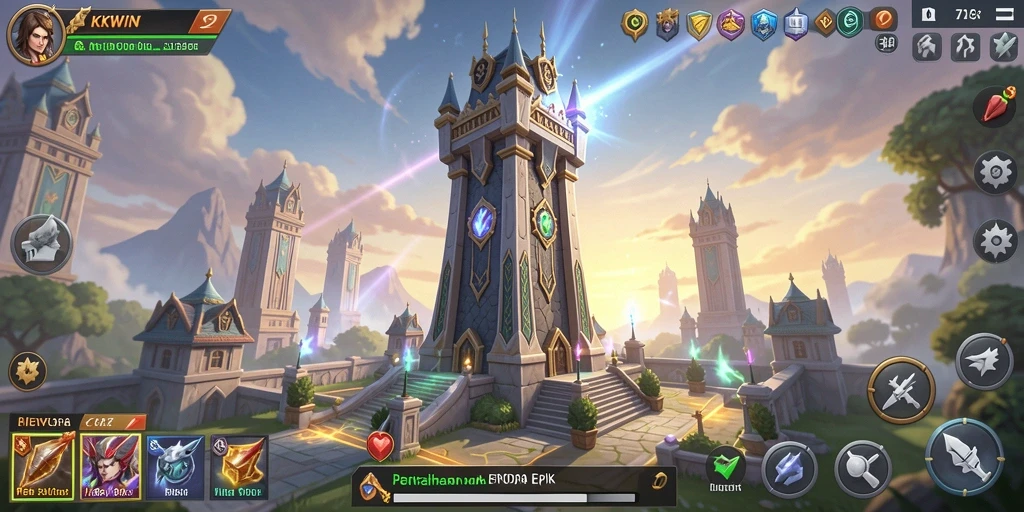 Tangkapan layar KKWIN menampilkan aksi seru dari gameplay Tower Defense.