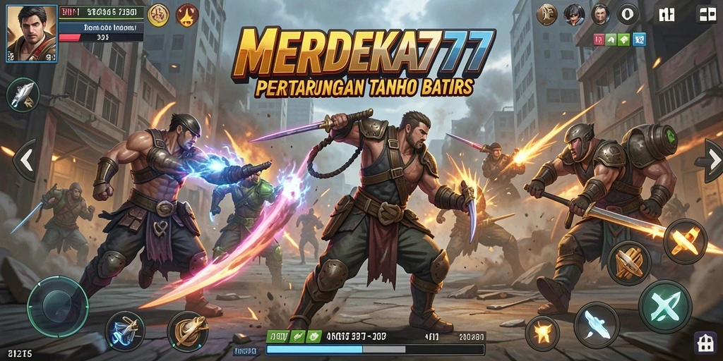 Screenshot gameplay MERDEKA777 menampilkan pertarungan seru antara karakter.